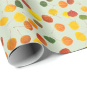 Fall Aspen Blätter über pastellgrünen Jeden Anlaß Geschenkpapier (Rolleneckpunkt)