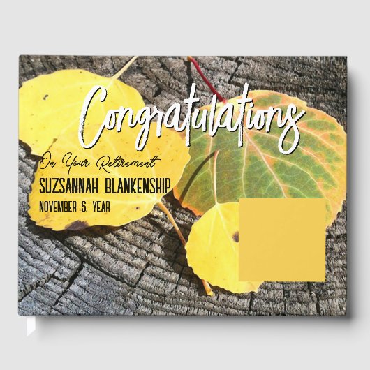 Fall-Aspen-Blätter und Sonderveranstaltung für kun Gästebuch (Vorderseite)