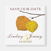 Fall Aspen Paare Speichern Sie das Datum Magnet (Vorne)
