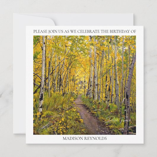 Fall Aspen Tree Forest Einladung (Vorderseite)