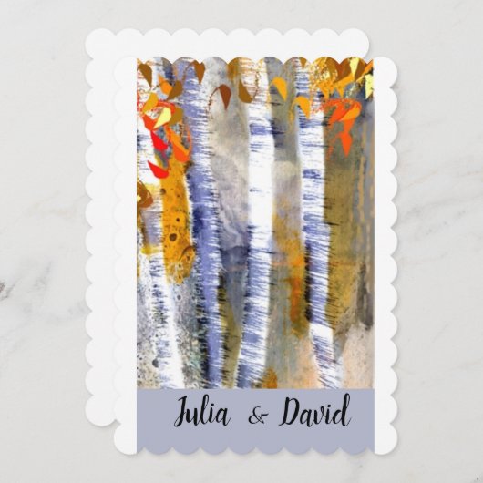 Fall Aspen Trees Custom Wedding Einladung (Vorne/Hinten)