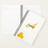 Fall-Aspens-Blätter und Monogram-Polka-Punktmuster Planer (Anzeige)