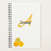Fall-Aspens-Blätter und Monogram-Polka-Punktmuster Planer (Vorderseite)