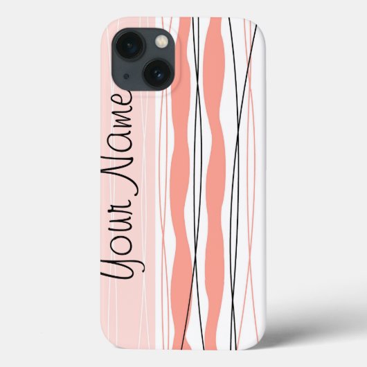 Fall "Atlantic Stripe Pink Name Vertical iPad" Case-Mate iPhone Hülle (Rückseite)