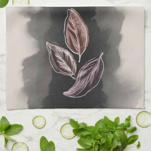 Fall Atumn Leaves Mid century Modern Geschirrtuch (Gefaltet)