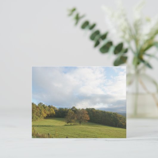 Fall auf der blauen Brücke Postkarte (Stehend Vorderseite)