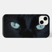 Fall - Augen der schwarzen Katze iPhone Hülle (Rückseite (Horizontal))