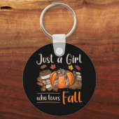 Fall Autum nur ein Mädchen, das Lieben fallen Schlüsselanhänger (Vorderseite)