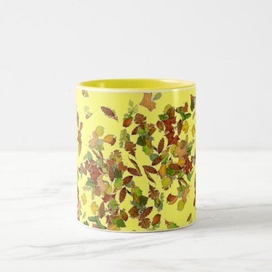 FALL/AUTUMENBLÄTE, gelb Zweifarbige Tasse (Mittel)