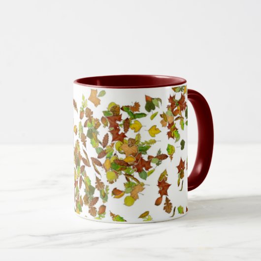 FALL/AUTUMENBLÄTE, weiß Tasse (VorderseiteRechts)