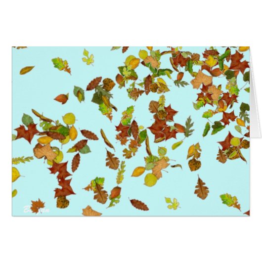 FALL/AUTUMENBLÄTTEN, Aquamarin blau (Vorderseite (Horizontal))