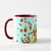 FALL/AUTUMENBLÄTTEN, Aquamarin blau Tasse (Links)