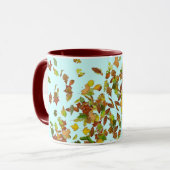 FALL/AUTUMENBLÄTTEN, Aquamarin blau Tasse (Vorderseite Links)