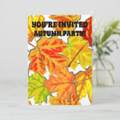 FALL-AUTUMN-AUSSENPARTY-ANRUFE EINLADUNG (Stehend Vorderseite)