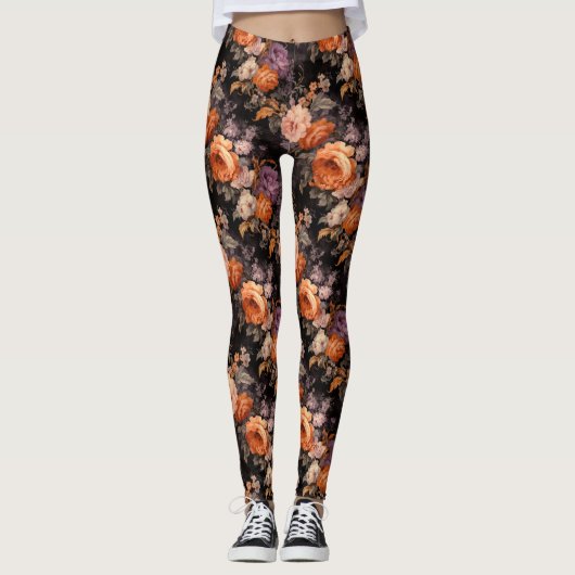 Fall Autumn Floral Leggings (Vorderseite)