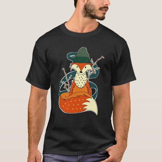 Fall Autumn Fox Animal Woodland Creature Cozy Hat T-Shirt (Vorderseite)