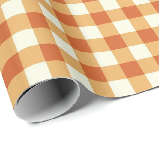 Fall Autumn Gingham Gift Wrapping Paper Geschenkpapier (Rolleneckpunkt)