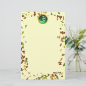 FALL/AUTUMN LASTEN EMERALD GEMSTONE MONOGRAM BRIEFPAPIER (Stehend Vorderseite)