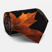 Fall Autumn Leaves Black Background Krawatte (Gerollt)