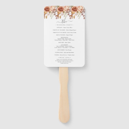 Fall Autumn Leaves Rustic Country Boho Wedding Fächer (Rückseite)