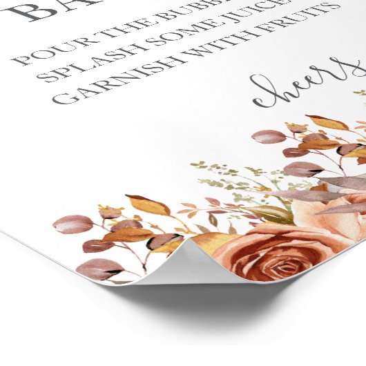 Fall Autumn Leaves Rustic Country Boho Wedding Poster (Ecke)