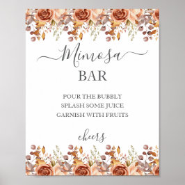 Fall Autumn Leaves Rustic Country Boho Wedding Poster