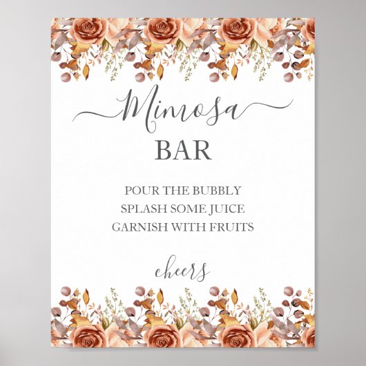 Fall Autumn Leaves Rustic Country Boho Wedding Poster (Vorne)