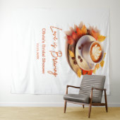 Fall Autumn Love is Brewing Coffee Bridal Shower  Wandteppich (Beispiel (Horizontal))