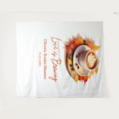 Fall Autumn Love is Brewing Coffee Bridal Shower  Wandteppich (Vorderseite (Horizontal))