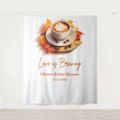 Fall Autumn Love is Brewing Coffee Bridal Shower  Wandteppich (Vorderseite)