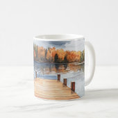 Fall Autumn Nature Lake Trees Landscape Kaffeetasse (VorderseiteRechts)