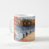 Fall Autumn Nature Lake Trees Landscape Kaffeetasse (Vorderseite Links)