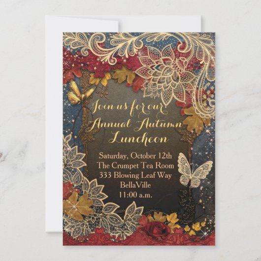FALL AUTUMN-PARTY EINLADUNGEN (Vorderseite)