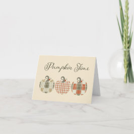 Fall-Autumn-Patchwork Pumpkins Dankeskarte