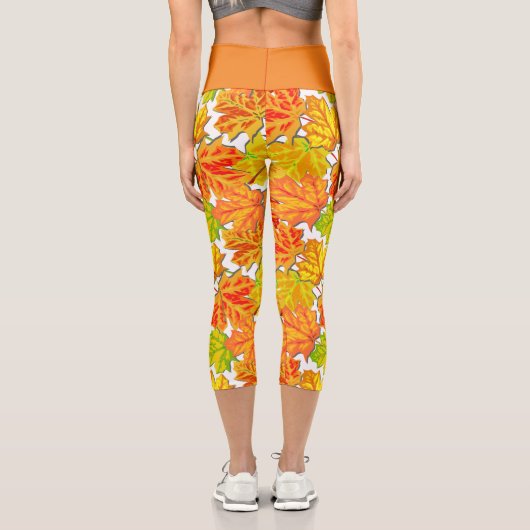 FALL AUTUMN PRINT CAPRI YOGA PANTS LEGGINGS (Rückseite)