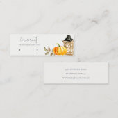 Fall Autumn Pumpkin Stud Loop Hoop Earring Display Mini Visitenkarte (Vorne/Hinten)