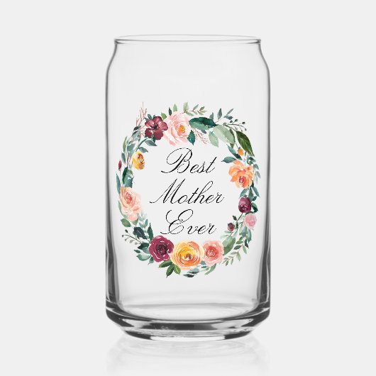 Fall Autumn Rose Flower Floral Wreath Best Mother Dosenglas (Vorderseite)