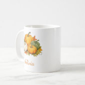 Fall Autumn Rustic Pumpkin Custom Name Baby Shower Kaffeetasse (Vorderseite Links)
