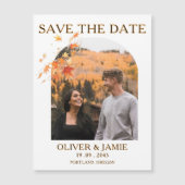 Fall Autumn Save the Date Wedding Magnetic Card Magnetkarte (Vorderseite)