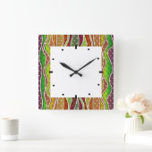 FALL AUTUMN STRIPES QUADRATISCHE WANDUHR (Zuhause)