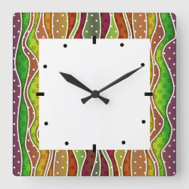 FALL AUTUMN STRIPES QUADRATISCHE WANDUHR