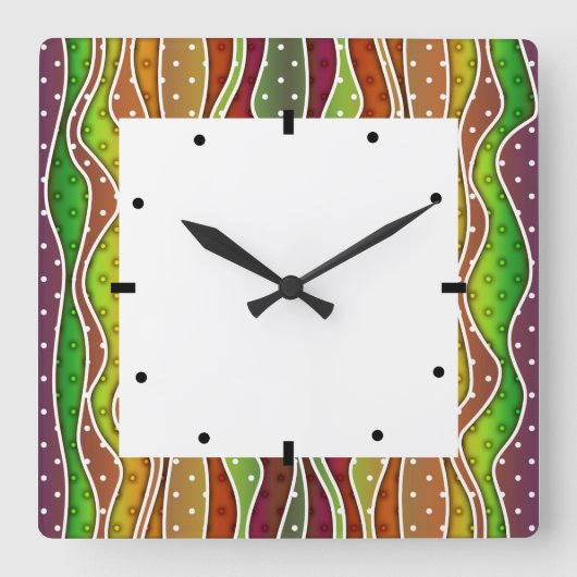 FALL AUTUMN STRIPES QUADRATISCHE WANDUHR (Vorderseite)