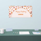Fall Autumn Watercolor Floral Birthday Party Banner (Messe)