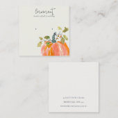 Fall Autumn Watercolor Pumpkin Earring Display Quadratische Visitenkarte (Vorne/Hinten)