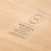 Fall Autumn Wildflower Crest Bridal Shower Acryleinladungen (Ablage )