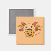 Fall Axolotl mit Herbstlauben Pumpkin Fall Magnet (Vorderseite/Rückseite)