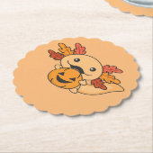 Fall Axolotl mit Herbstlauben Pumpkin Fall Untersetzer (angewinkelt)