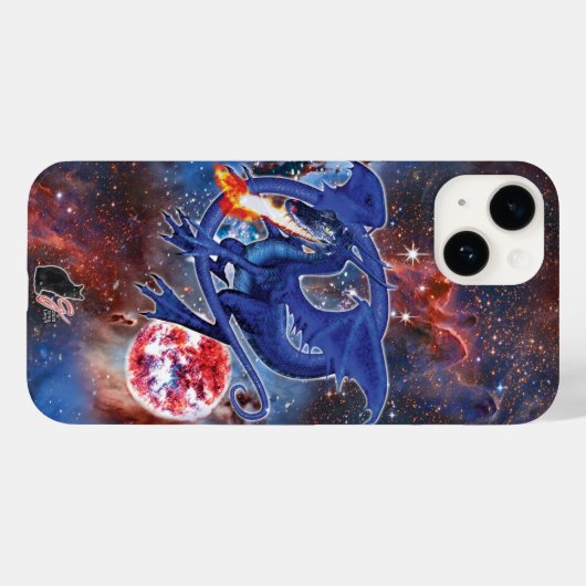 Fall Azurite Cosmic Dragon Case-Mate iPhone Hülle (Rückseite (Horizontal))