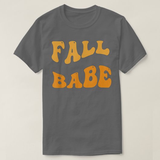 Fall Babe Begrüßung Herbstfallmuster T-Shirt (Design vorne)