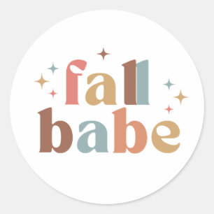 Fall Babe Runder Aufkleber